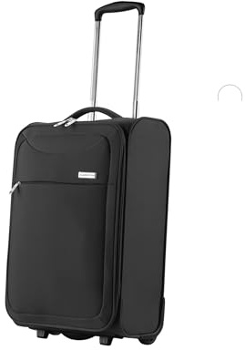 CarryOn Air Weicher Handgepack Koffer 55cm - Ultra Leichte Kabinenkoffer 37 Liter mit 2 räder (Schwarz, Kleine)