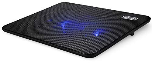 Laptop Cooling Pad, Coolertek Portable Slim Quiet Laptop Notebook Cooler Cooling Pad Stand with 2 Blue LED Fans, USB Powered, Adjustable Angled, Fits 11-14 Inch Laptop
