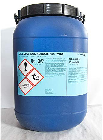 Dicloro 56% Cloro granulare Pulizia igiene Manutenzione Acqua Piscina kg 25