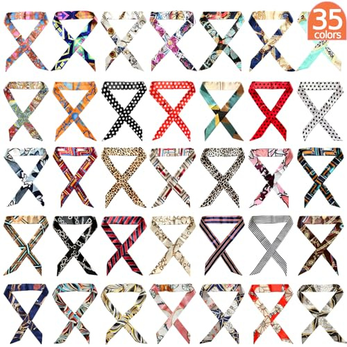 Hajoyful Neckerchief Scarf - 35pcs Hairband Handbag Handle Ribbon Fashion Bag for Women Girls Decoration…