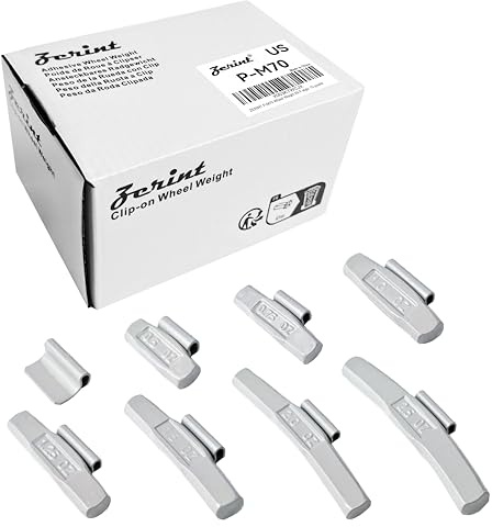 ZERINT P-M70 Wheel Weight Kit P StyleGrey 70pcs/kit: 1/4oz 10pcs, 1/2oz 20pcs, 3/4oz 15pcs, 1oz 5pcs, 1 1/4oz 5pcs, 1 1/2oz 5pcs, 2oz 5pcs and 2 1/2oz 5pcs