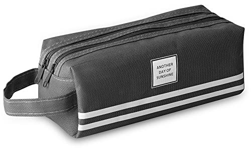 hoinya Pencil Case for Boys Large Pencil Case Office Stationery Makeup Bag Pouch Bag Pen Holder Portable School Supplies for School Office College Students Girl Boy Adult Teen（Grey）