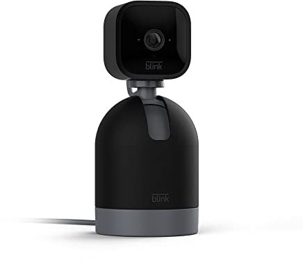 Blink Mini Pan-Tilt Caméra | Caméra de surveillance connectée d'intérieur rotative sur secteur | Audio bidirectionnel, vidéo HD, détection de mouvements, Alexa intégré | Noir