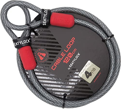 SeatyLock Câble antivol pour vélo – Câble en acier tressé triple avec boucles pour la sécurité du vélo – Ajustement universel – Grands câbles de verrouillage flexibles pour cadenas en U Lock D Lock ou
