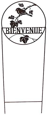 La Grande Prairie Treillage Jardin Fer Bienvenue 35x112cm