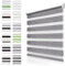 Doppelrollo Klemmfix ohne Bohren Marmor-Grau B75 x H200cm(Stoffbreite 70cm) Duo Rollos für Fenster ohne Bohren Klemmrollo Zebrarollo Seitenzugrollo mit Kindersicherung Fenster Rollos für innen
