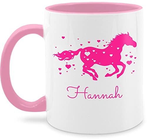 Tasse Tassen 325ml - Pferd - Pferde Geschenk Mädchen - 325 ml - Rosa - personalisierte reitersachen pferden horse glühweintassen kinder pferdetasse pferdemotiv haferl namensbecher pferdetassen