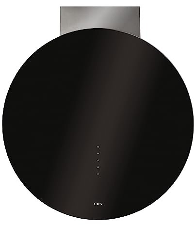 CDA EVQ71BL 70cm circular extractor, black glass