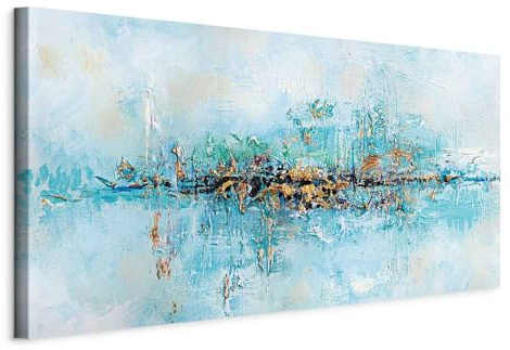 murando - Akustikbild Abstrakt 120x60 cm Bilder Akustikschaum Hochleistungsschallabsorber Schallschutz Leinwand 1 tlg Wandbild Raumakustik Schalldämmung weiß a-A-0416-b-a