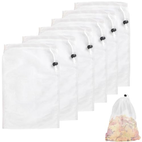 SULIUDAJI 6 Pezzi Retina Per Piscina Sacchetto A Rete Fine Per Pulizia Piscina Filtro A Rete Sacchetto Con Coulisse Per Piscina Sucker Per Catturare Foglie E Piccola Sporcizia 30×20Cm/36×24Cm/40×40Cm