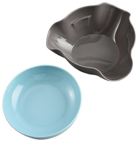 Wcybym Cuenco para aperitivos, plato para servir nueces con almacenamiento de conchas, cuenco para nueces, cuenco dividido de doble capa, plato versátil para palomitas de maíz, frutos secos y