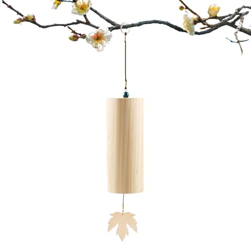 Shyllin Carillon a Vent Exterieur, Bamboo Wind Chime, Carillons Éoliens Japonais, Carillons Éoliens en Bambou Naturel, pour Guérison Sonore Méditation Décoration de Jardin de Maison (G)