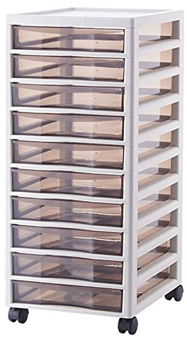 Carrello portaoggetti con 10 cassetti, in plastica, per ufficio, scuola e classe, ideale per album di ritagli, articoli artistici e piccoli utensili, colore: bianco