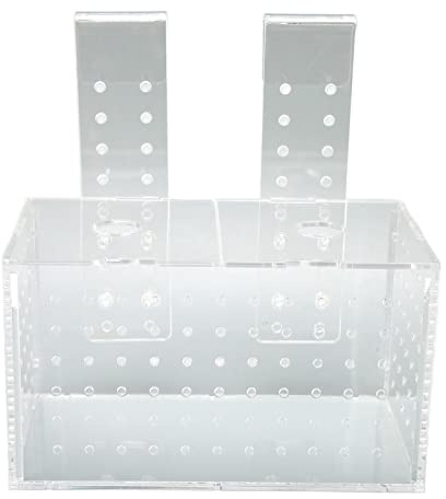 Jonlaki Transparent Fiskuppfödningsisoleringslåda med Lock för Akvarium 23x11x12cm - Enkel Krokinstallation Kläckningsanläggning för Småfisk (17 * 9 * 10 cm)