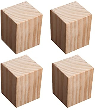 Kraftiga möbelhöjare i trä – 3 cm höga sänglyft för ökad höjd (6 x 6 cm) – benhissar för sängar soffor och bord – platsbesparande lösning
