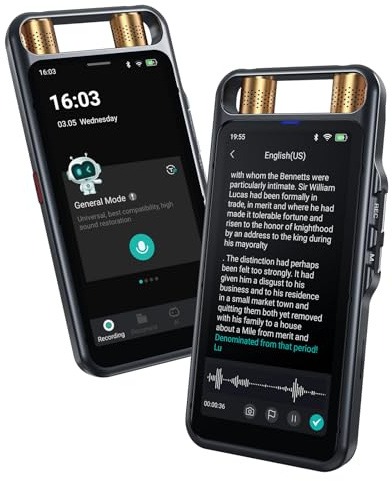 AI Voice Recorder with Playback, Digital Voice Recorder with Transcription to Text, Summary, Translation, Full Touchscreen Recorder Device for Meetings, Lectures, Interviews with 80GB Memory