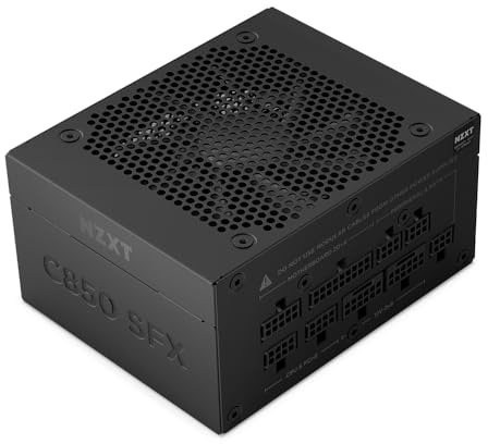NZXT C850 SFX Gold – 850-W-SFX-ATX-3.1-Netzteil – 80 Plus Gold – Cybenetics Platinum – Vollmodular – PCIe 5.1 600 W 12 V – 2x6 – Japanische Kondensatoren – Schwarz