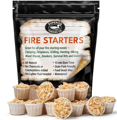 Light-A-Fire - Encendedores de fuego 100 % naturales, 15 a 20 minutos combustión, para barbacoa, fogata, carbón, hoguera y estufa leña o pellets, resistentes al agua, interior exterior, 30 unidades