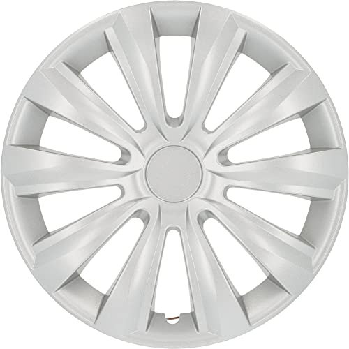 cartrend Radkappen Delta, 13 Zoll, für alle gängigen Stahlfelgen, aus Spezial-ABS-Qualitätskunststoff, schlagfest, zweischichtige Metallic-Lackierung, überlackierbar, silber, 1 Stück