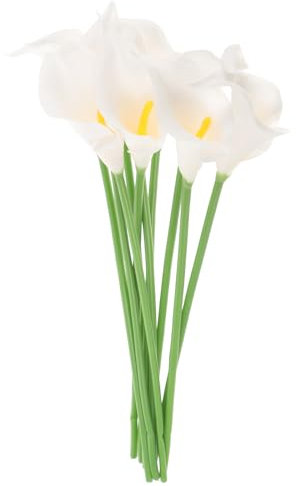 ULTNICE 10 Stücke Weiche PU-künstliche Blume Calla-Blumen-Anlage für Hochzeits-Ausgangsdekoration-Weiß