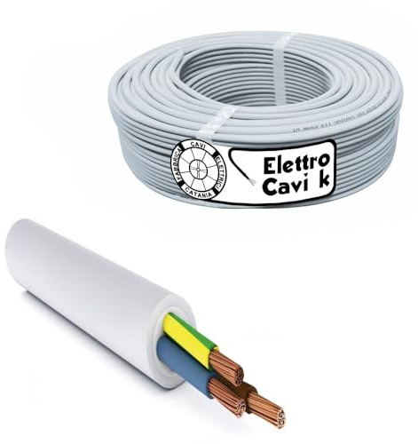 ELETTROCAVI K - CAVO ELETTRICO FG16OR16 3G4 mm² IN DOPPIA GUAINA PER USO ESTERNO E INTERNO TRIPOLARE 3 POLI CPR 0,6/1 kV IEMMEQU PROFESSIONALE MADE IN ITALY 50 METRI