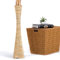 Leewadee Bodenvase für Dekozweige hohe Standvase Design Holzvase, Wasserhyazinthe, 70 cm, Natur