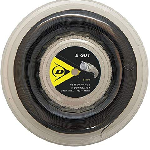 DUNLOP Tennissnöre S-Gut svart 200 m rulle set 132 mm