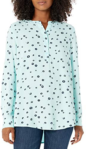 Amazon Essentials Blouse Tissée à Manches Longues Femme, Bleu des Mers du Sud Coquelicot, M
