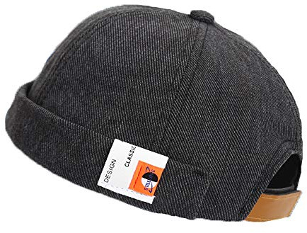 YAMEE Bob Homme Docker Bonnet Femme Casquette Neuf Urban Style Bord Roulé rétro Travailleur Marin Unique Street décontracté Brimless Chapeau (One Size 56-58cm)