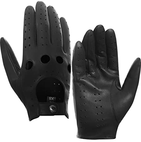 Harssidanzar Conduction handskar för män handskar läder män GM026D, svart, storlek XL