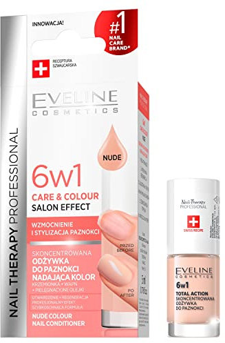 Eveline Cosmetics Nail Therapy Professional Konzentrierte Nagelspülung mit Farbe - Nude, 5ML | Pflegende Nagelbehandlung mit Colour&Double Strong Komplex für Stärke und Glanz