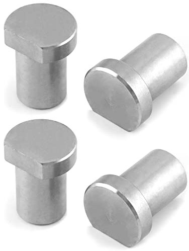 QWORK 4 Stück Bench Dogs Edelstahl Bankstopps für Fixieren und Bearbeiten von Werkstücken, für alle Werktische mit 20 mm Bohrungen