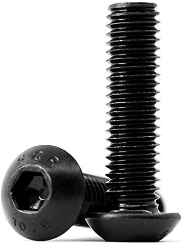 M5 x 16 mm viti a testa bombata con esagono incassato grado 10,9 in acciaio al carbonio viti a esagono interno filettatura completa nero (80 pezzi)