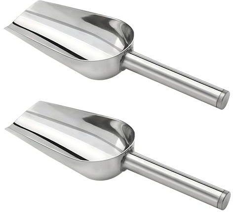 Paletta per ghiaccio in acciaio inox, multiuso, in metallo, per cucina, bar, feste, matrimoni, buffet, lavabile in lavastoviglie, facile da pulire