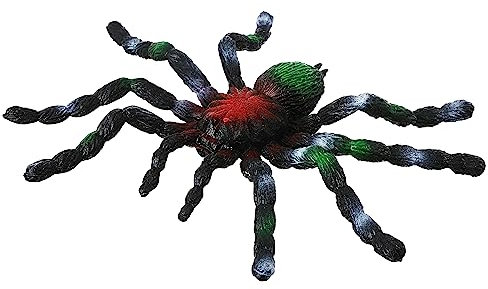 FLORMOON Spider Toys, Realistic Rubber Tarantula Figurines for Halloween Decor, Trick Joke Props, Birthday Party Cake Topper Gift for Boys and Girls