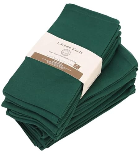 6 servilletas de tela reutilizables, 45 cm x 45 cm, de algodón, servilletas de boda, servilletas lavables, decoración de mesa para fiestas, hogar, cocina, comedor, cafetería, restaurante, verde oscuro