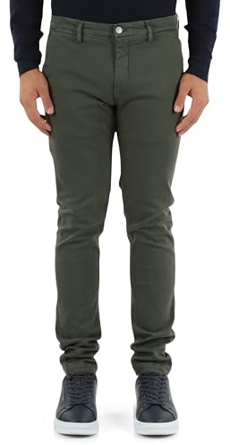 REPLAY Hommes Chino Zeumar Slim-Fit Hyperflex X-Lite mit Stretch, Vert (Vert Militaire 030-1), 36W / 34L