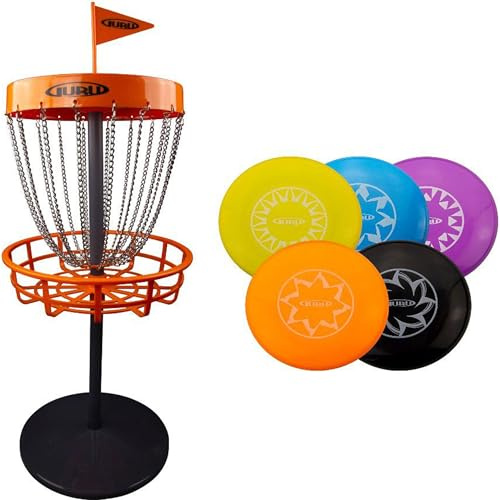 Guru Disc Golf Mini Basket Set, Golf Basket with 5 Mini Discs, Frisbee Golf for Indoor and Outdoor, 970362