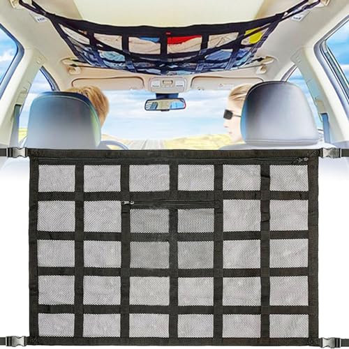 Tundwhite Filet à bagages universel pour toit de voiture, 90 × 65 cm, filet de rangement pour camping-car, avec fermeture éclair, pour SUV, Jeep, van en nylon