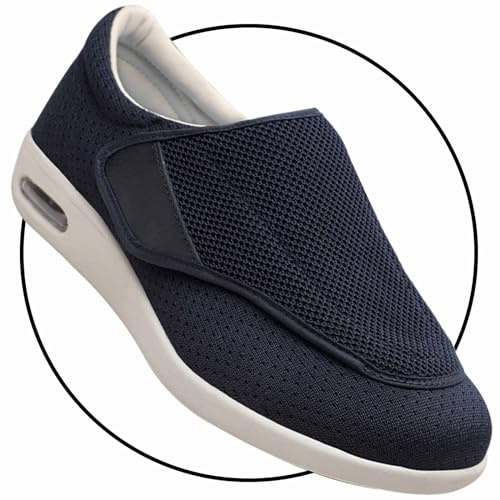 Möge Zapatos Hombre Pies Hinchados Zapatillas para Diabéticos Hombre Zapatillas ortopédicas para Hombre Zapatos Diabéticos Antideslizante Diabético Zapatos Deportivos(Blue,42 EU)