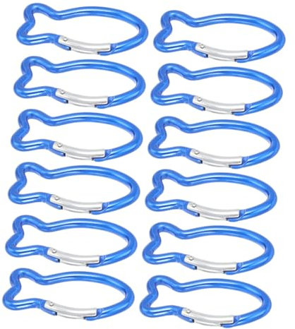 BESPORTBLE 12pcs Fish Shape Safe Quick Release Camping Buckle Carabiner Clip Hook Clips for Outdoor Climbing Backpack Keychain