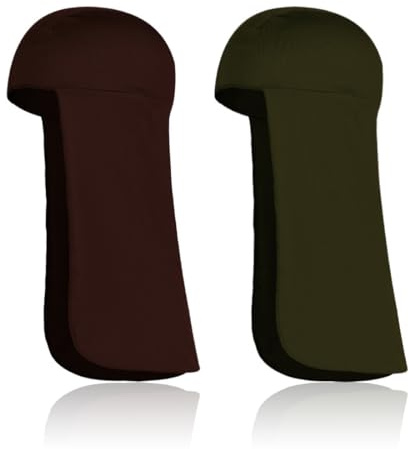 YATEICBC 2 x Gorro de sudor con cola de protección solar, forro de casco con protector de cuello, pasamontañas, gorro de cráneo de refrigeración, ciclismo y correr gorro, hombres y mujeres