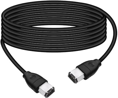 RIIEYOCA 1,8 m di Cavo Firewire IEEE1394 da 6 pin Maschio a 6 pin Maschio, Cavo Adattatore iLink per Fotocamera Digitale, Videocamera, Computer Portatile, DV, nero (da 6 a 6)