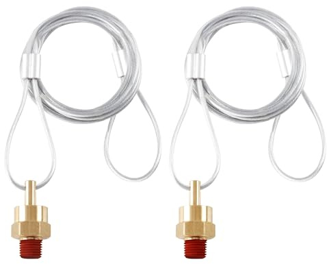 HASAOMOI 2PCS Air Tank Drain Valve Plug Fitting 1/4 NPT with 60 Cable