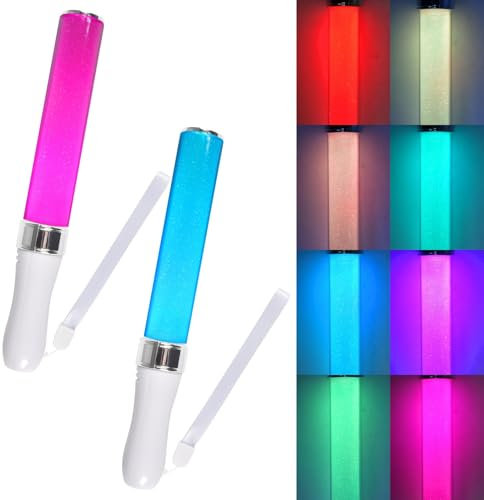 Bâtons lumineux multicolores, 2 barres lumineuses, baguette clignotante LED, pour mariage, fête, anniversaire, Noël