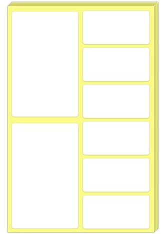200 Stycken - Stora Vita Klibbiga Etiketter Klistermärken, Självhäftande Förpackningsetiketter - 150 x 100 mm, 100 x 50 mm