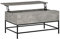 HOMCOM Mesa de Centro Elevable con Espacio de Almacenaje Oculto Mesa Elevable para Salón Comedor 90x60,5x45,5 cm Gris Cemento