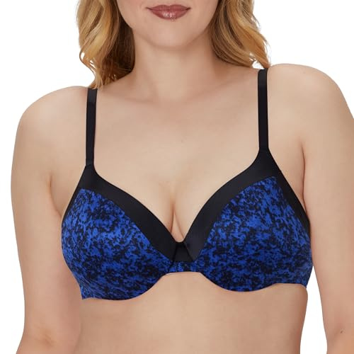 Maidenform Underwire, Comfort Devotion Full-Coverage T-Shirt Bras, Convertible Bra Reggiseno, Stampa Texture Inchiostro Nero, 4DD Donna