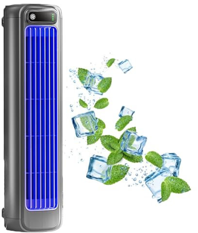 Sherum Rafraichisseur D'Air, Serum RafraîChisseur 3.0,Climatiseur Portable,Silencieux Et 3 Vitesses, Rechargeable (Bleu)