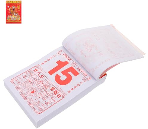 OSALADI Calendrier Lunaire Mural Détachable pour Le Nouvel An Chinois 2026, Année Du Cheval, Décoration Feng Shui pour Bureau Et Maison
